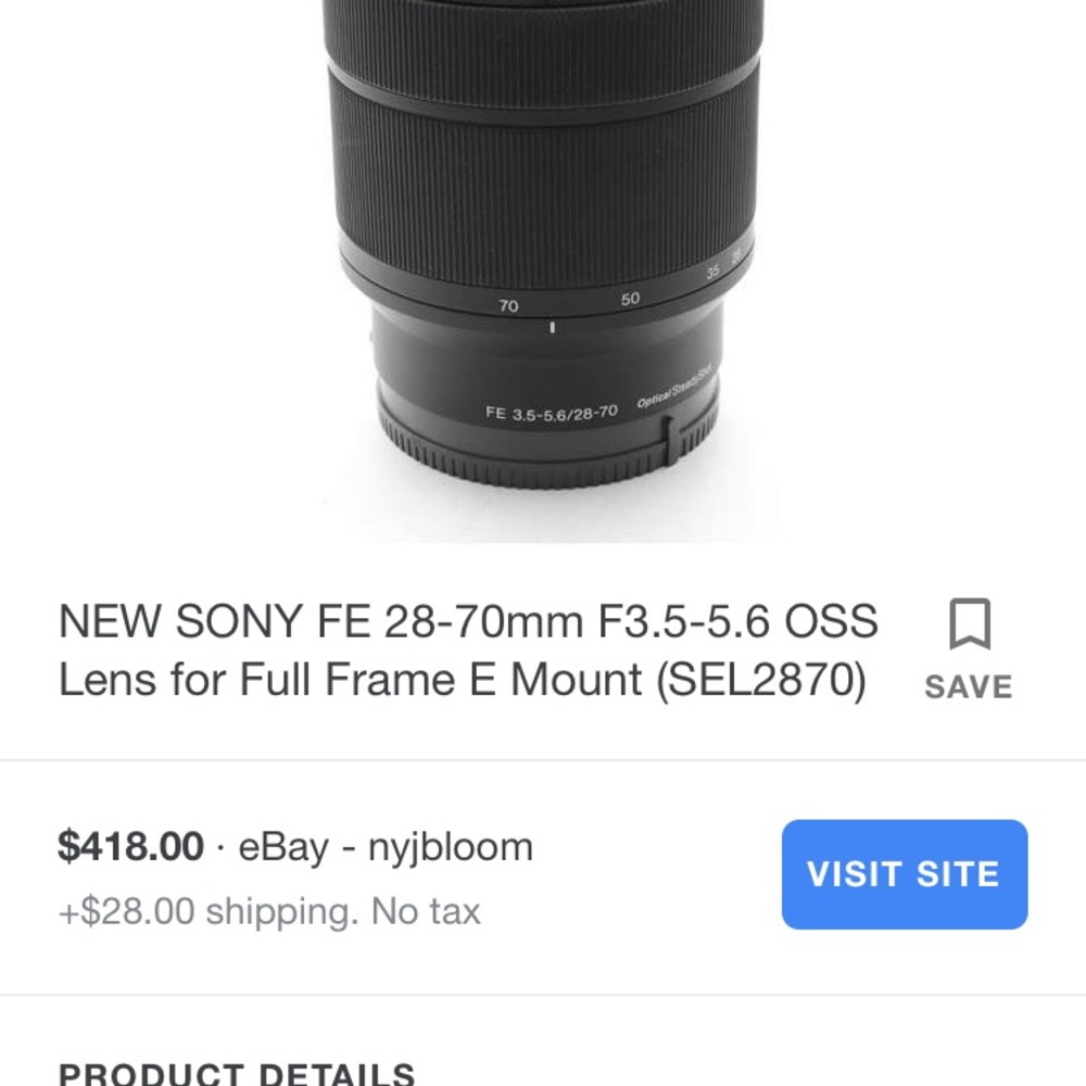 Sony camera lens model sel2870